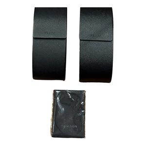 2 Prada glass cases with 1 cleaning cloth